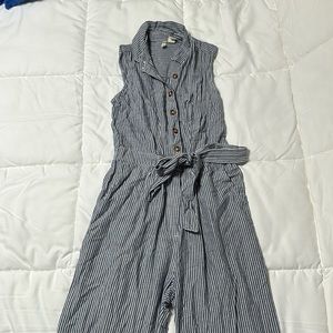 blue stripes jumpsuit
